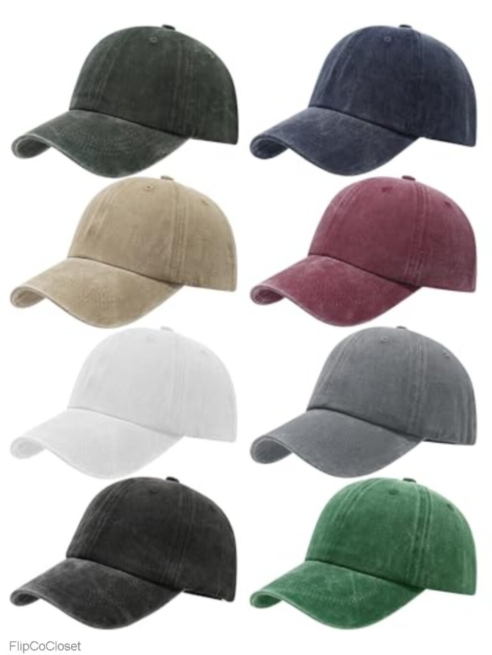 8 Pack Vintage Washed Dad Hats Cotton Adjustable Baseball Caps Unisex
